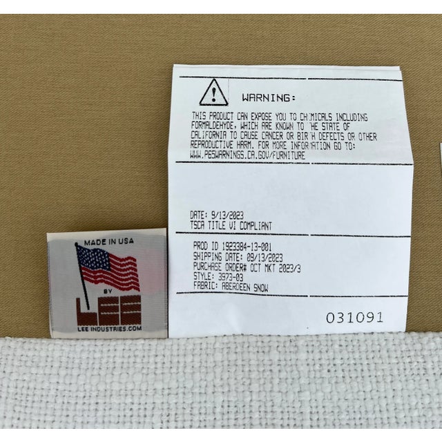 White Lee Industries Transitional Sofa For Sale - Image 8 of 9