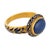 Vintage 4.70 Carat Sapphire 22k Yellow Gold Enamel Ring, Size 7 For Sale - Image 4 of 6