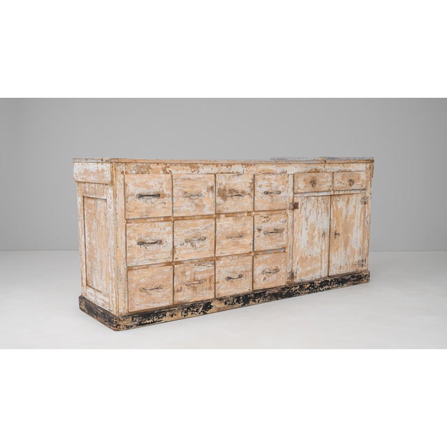 Wood 19th Century French Wood Patinated Shop Counter For Sale - Image 7 of 18