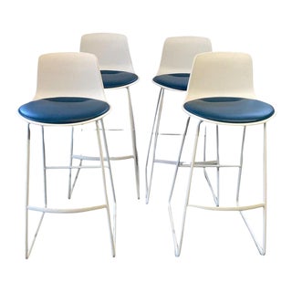 Set of 4 Modern Sled Bar Stools by Coalesse Steelcase For Sale