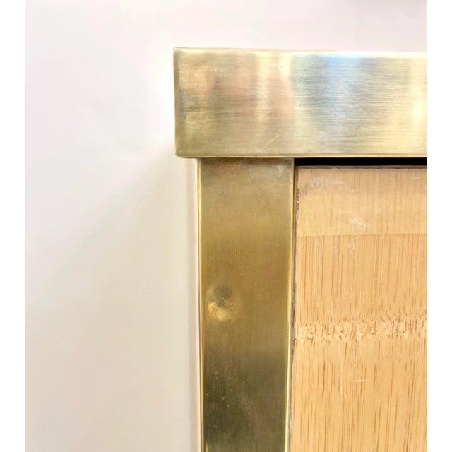 Wood Sinopoli 1970s Italian Back Finished Japonisme Brass Bamboo Sideboard/Cabinet For Sale - Image 7 of 13