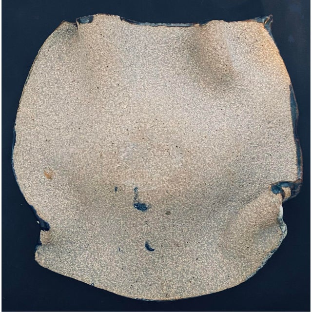 Late 20th Century Decorative Handmade Slump/Handkerchief/Dump Ceramic Bowl Brown Blue & White For Sale - Image 10 of 10