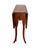 Gorgeous mahogany one drawer drop leaf table. Rectangular shape with tapered curved legs. 27” with both leafs open 18”...