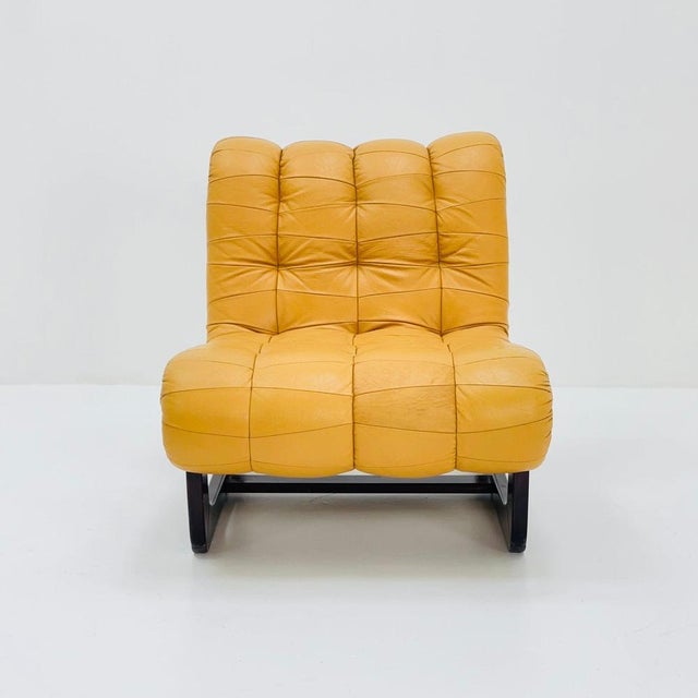 Brown Mid-Century Armchair in Wood and Leather, 1960s For Sale - Image 8 of 11