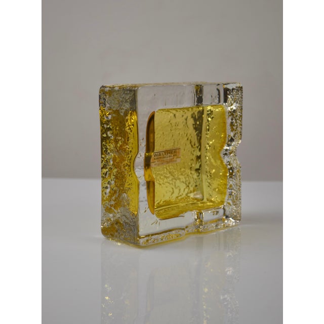 Yellow Vintage Crystal Ashtray from Walther Kristallglas, Germany, 1970s For Sale - Image 8 of 13