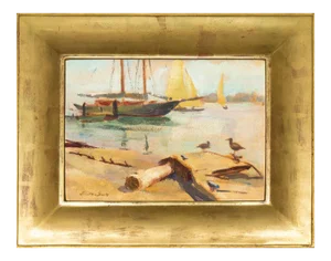 'Harbor Mist' by Jonathan Scott Circa 1960, Laguna Beach Art Association, Aws, Pasadena Art Museum