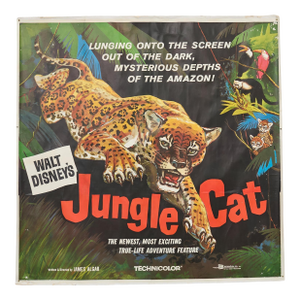Jungle Cat Disney Movie Poster on Linen 7ft 1960