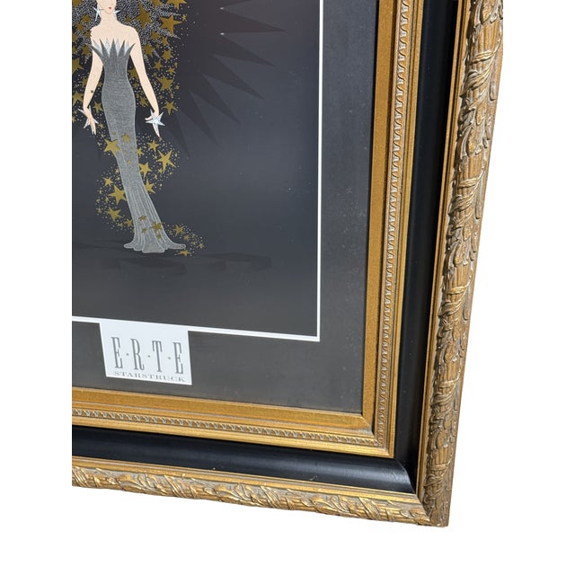 Incredible Pair of Framed Erté Lithographs of Radiance & Starstruck For Sale - Image 10 of 14