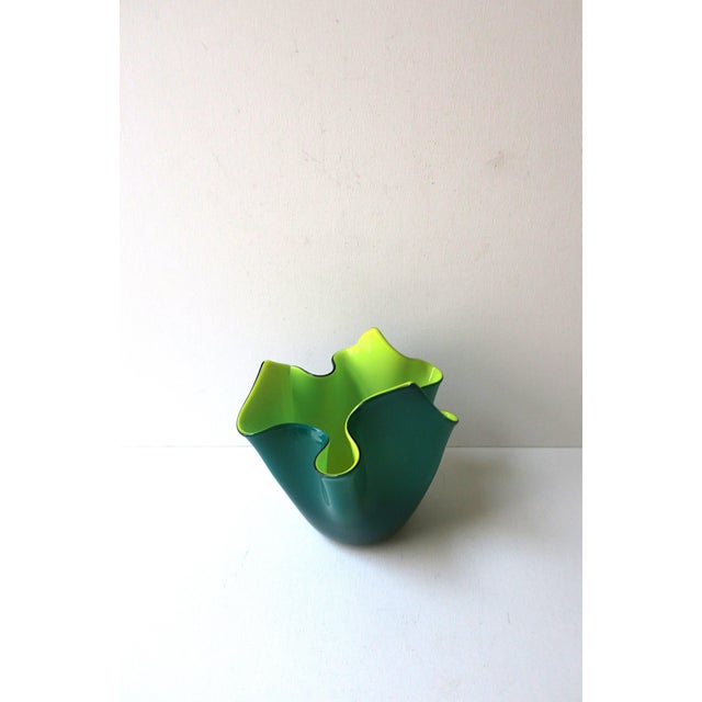 Green Venini Italian Murano Vase For Sale - Image 8 of 12