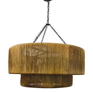 Arteriors Modern Wrapped Vintage Brass Wire Creighton Chandelier For Sale