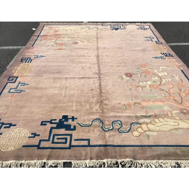 1920s Art Deco Design Chinese Rug- 9’x12’ For Sale - Image 9 of 12