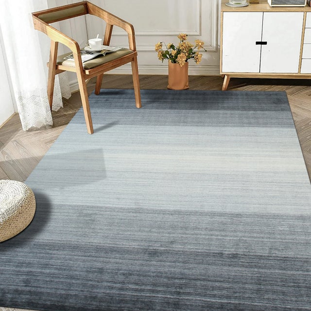 8x10 Penelope Nina Charcoal Geometric Modern Handmade Wool Carpet Rug For Sale - Image 4 of 4