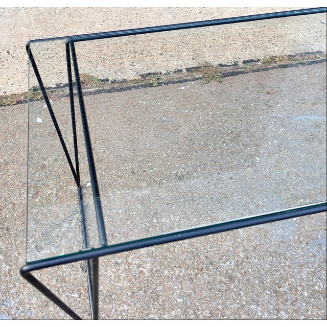 Mid 20th Century MCM Metal and Glass Top Coffee Table Sauze Style For Sale - Image 12 of 12