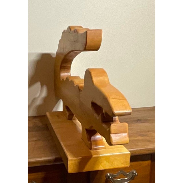 Handcrafted Solid Wood Alligator / Crocodile Sculpture For Sale In Miami - Image 6 of 14