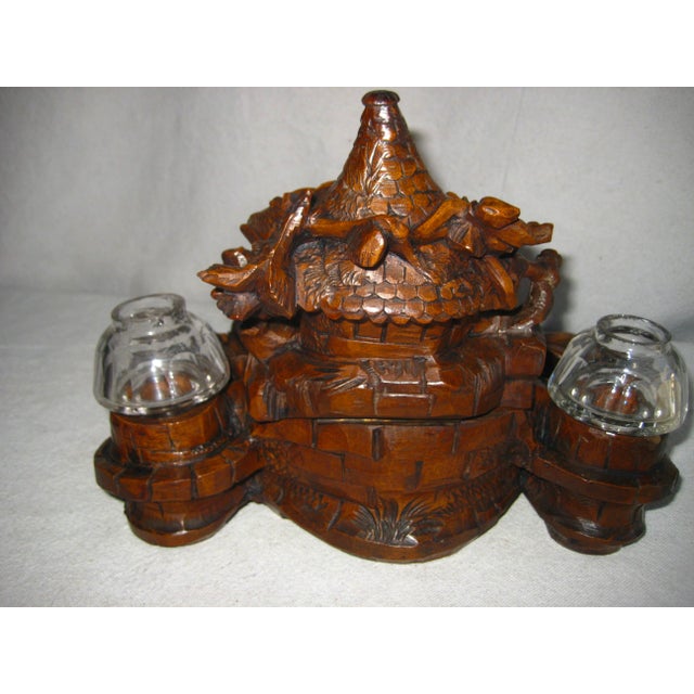 Black Forest Large Inkwell 19 Century For Sale - Image 14 of 14