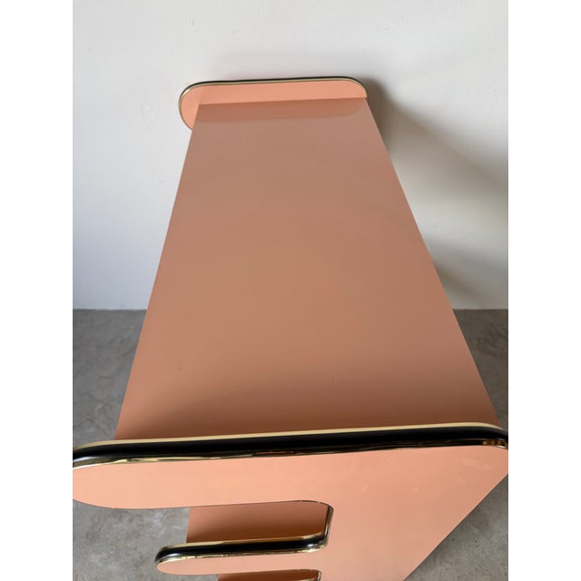 Paper 1980s Vintage Postmodern Space Age Laminate Bar Cart / Rolling Display Shelf For Sale - Image 7 of 13