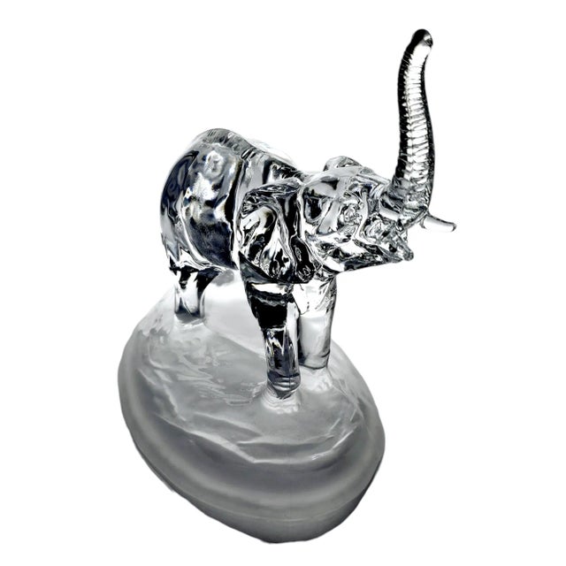 Glass Cristal d'Arques Elephant Figurine 24% Lead Crystal For Sale - Image 7 of 8