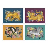 Fauna Set of 4 by Allison Cosmos in White Frame, Medium Art Print For Sale