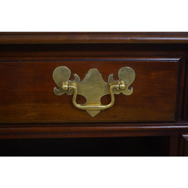 Statton Large Kneehole Cherry Executive Desk For Sale - Image 16 of 18