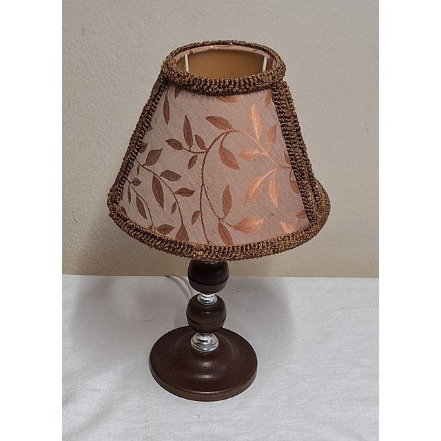 Vintage Table Lamp with Plastic Elements with Chrome-Plated Metal Rings and Fabric Shade by Aro-Leuchten, 1970s For Sale - Image 4 of 9