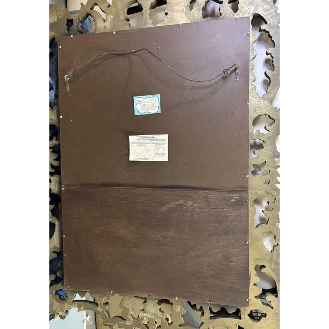 Brass 1950s Venetian Baroque Framed Wall Mirror For Sale - Image 8 of 8