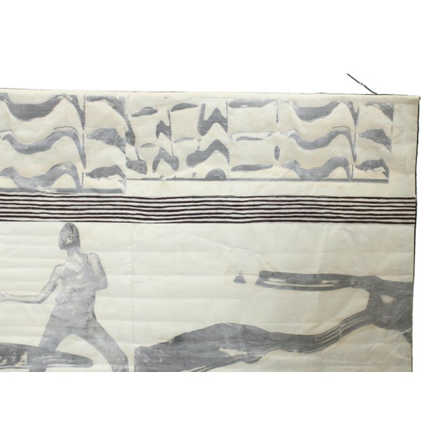 Quilted Mixed Media Figural Abstract Print on Silk by Joan Schulze For Sale - Image 4 of 10