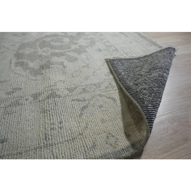 9x12 Silver Oasis Floral Traditional Hand Knotted Wool Carpet Rug For Sale In New York - Image 6 of 6