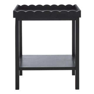 Starlyn Scalloped Accent Table in Matte Black For Sale
