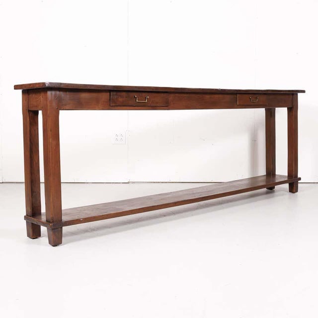 Rustic Antique Country French Oak And Pine Console Table With Drawers Chairish