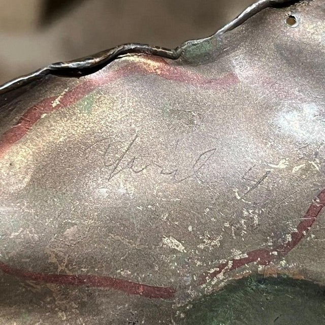 Wood Art Deco Fair Maiden Copper Plate Signed April 4 1906 For Sale - Image 7 of 16