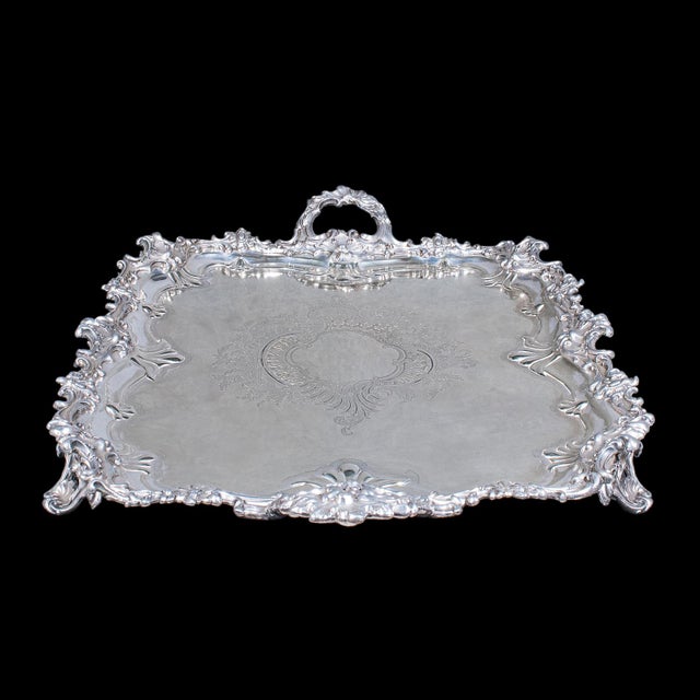Victorian Large Antique Presentation Tray, English, Silver Plate, Afternoon Tea, Victorian For Sale - Image 3 of 12