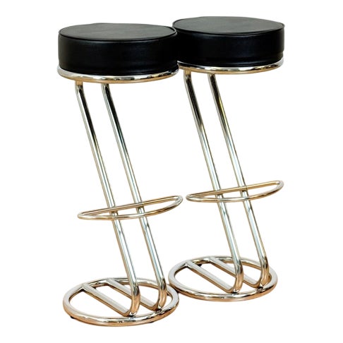 Italian Zeta Bar Stools by C. Nilsson for Effezeta, 1990s, Set of 2 For Sale