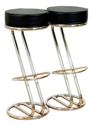 Italian Zeta Bar Stools by C. Nilsson for Effezeta, 1990s, Set of 2