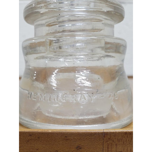 Vintage Hemingray 45 Clear Glass Insulator For Sale - Image 12 of 12