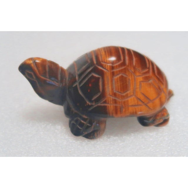Vintage Hand-Carved Tigers Eye Miniature Turtle - Symbol of Tranquility and Steadfastness; Said to Teach You to Take Your Time and Enjoy Life For Sale In Miami - Image 6 of 18
