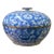 Vintage Blue White Porcelain Floral Pattern Accent Round Box Display For Sale