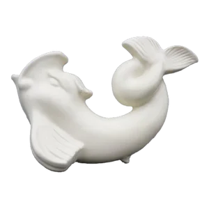 1930s Catalina Art Pottery White Dolphin Vase