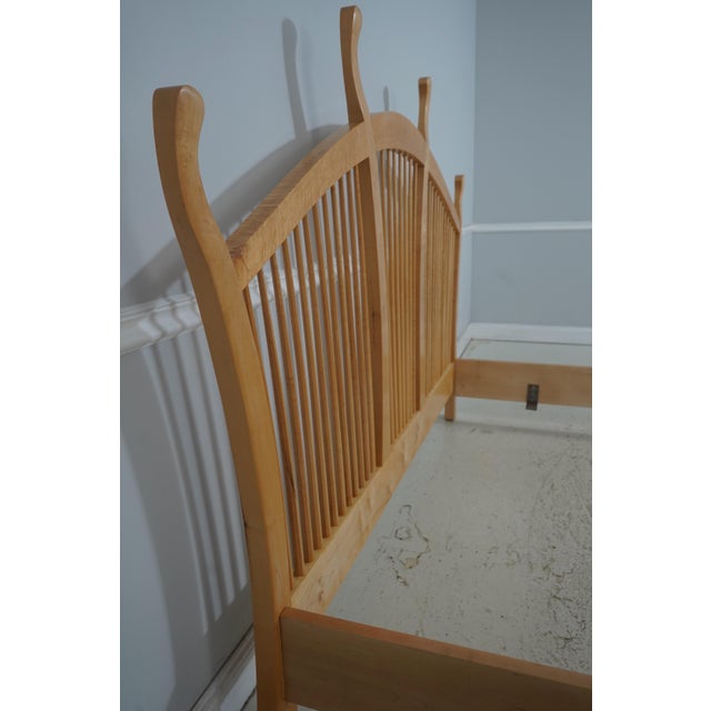 Traditional Studio Crafted Made King Size Maple Spindle Bed For Sale - Image 3 of 12