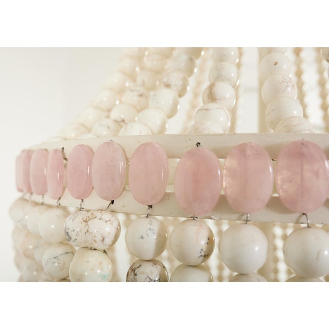 Metal Marjorie Skouras Samantha Empire Chandelier Turquoise + Quartz For Sale - Image 7 of 16