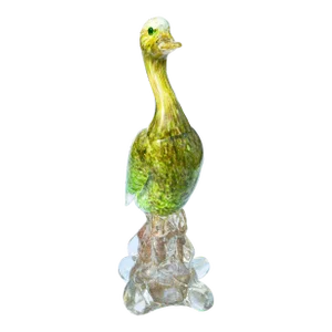 Mid 20th Century Large Barbini Murano Sommerso Italian Art Glass Bird Figurine