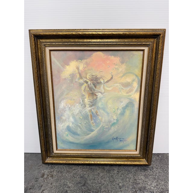 Transitional G. Magdiel Kemper Female Acrylic Painting, Framed For Sale - Image 3 of 12