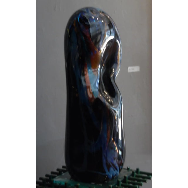 Large Artist Studio Glass Sculpture 27 x 10 in. Very heavy UNIQUE