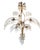 French Brass and Glass 7-Light Palm Chandelier, 1950s For Sale