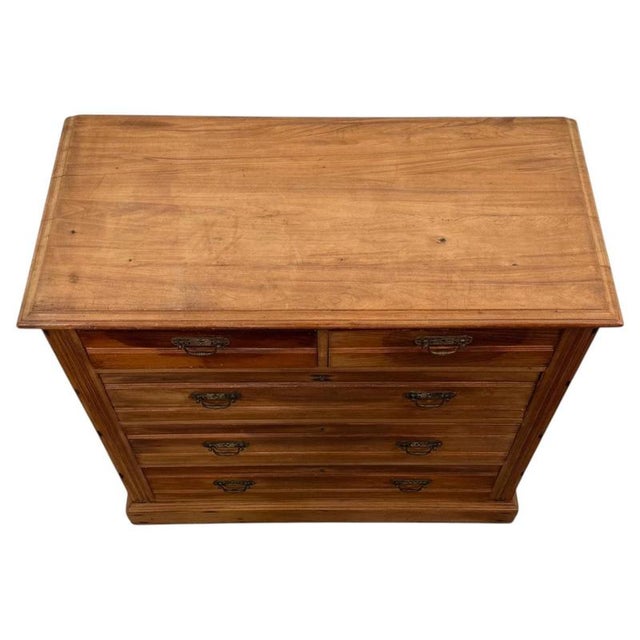2000 - 2009 20th Century Rustic English Satinwood Chest of Drawers For Sale - Image 5 of 12