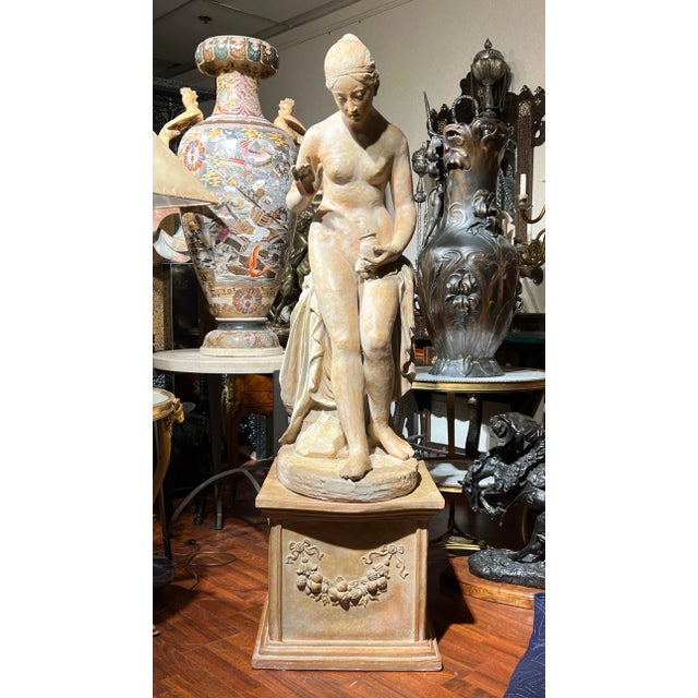 Lifesize Neoclassical Terracotta Figure of Bathing Venus For Sale - Image 11 of 12