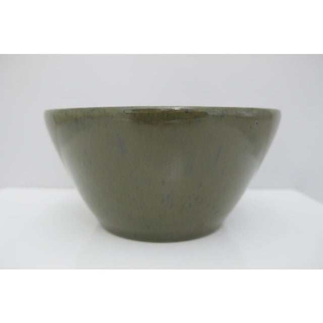 Rustic Kenneth George Cole Pottery Sanford Nc Organic Earthy Green & Blue Bowl For Sale - Image 3 of 9