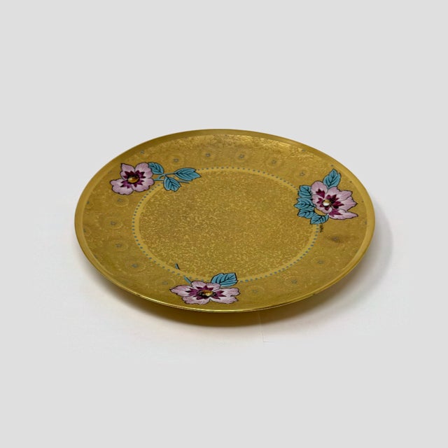 Art Nouveau Stouffer Encrusted Gold Plate Hand Painted Bavaria Artist Signed For Sale - Image 3 of 5