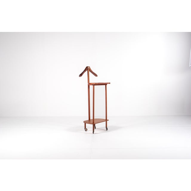 Mid-Century Modern Teak Gentlemans Valet Stand on Wheels, 1960s For Sale - Image 12 of 12