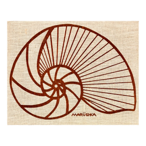 Vintage Marushka Nautilus Screen Print on Stretched Linen Canvas Wall Hanging