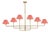 Polly Chandelier, Natural Brass with Wild Poppy Scalloped Shade - 2 cartons For Sale